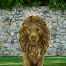 24" Lion Statue - Resin Outdoor Guardian Sculpture