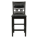 5-piece Counter Height Dining Round Table Set with One Faux Marble Top Dining Table and Four PU-leather Chairs,Dark Espresso