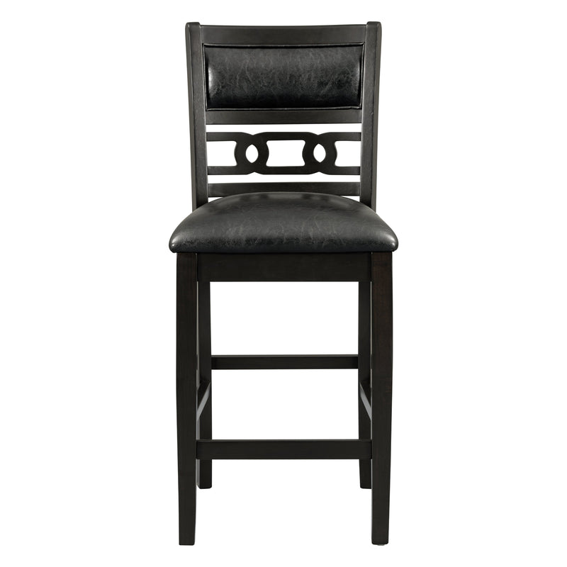 5-piece Counter Height Dining Round Table Set with One Faux Marble Top Dining Table and Four PU-leather Chairs,Dark Espresso