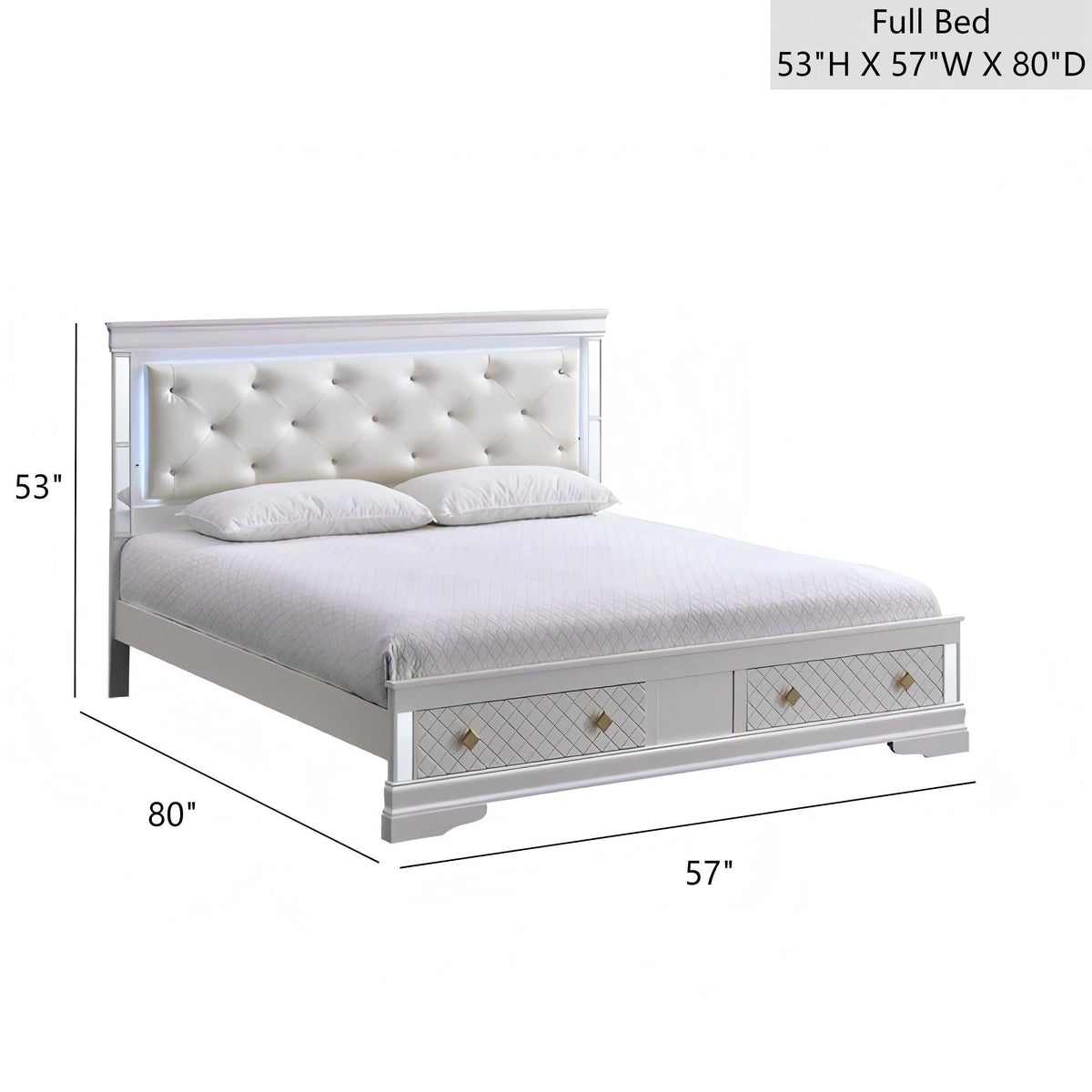 Verona - Bed With LED Accent Lighting, 2 Drawers, photo 6 of 6