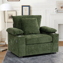 Fabric Sofa Bed With Cupholders And USB Charging Ports Chair For Living Room by Unique Piece Furniture
