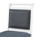 3-Piece Wood Counter Height Drop Leaf Dining Table Set with 2 Upholstered Dining Chairs for Small Place, White+Gray