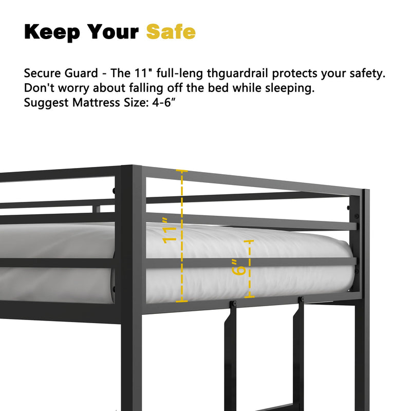 Adam - Twin Over Twin Bunk Bed - Black, photo 8 of 11