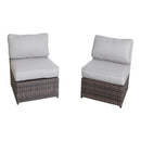 Outdoor Wicker Sectional With Weather Resistant Cushions And Table by Unique Piece Furniture