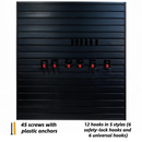 PVC Slatwall Panel Kit, 4x4ft Garage Wall Storage System