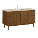 James Martin Laurent 60" Dual Mount Single Bathroom Vanity, Honey Oak
