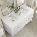 James Martin Myrrin 60" Double Bathroom Vanity, Bright White