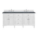 James Martin Lorelai 72" Double Bathroom Vanity, Bright White