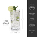 Reserve Milo Crystal Highball Glasses Set of 4 by Viski