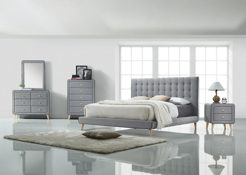 Valda - Mirror - Light Gray Fabric, photo 3 of 3