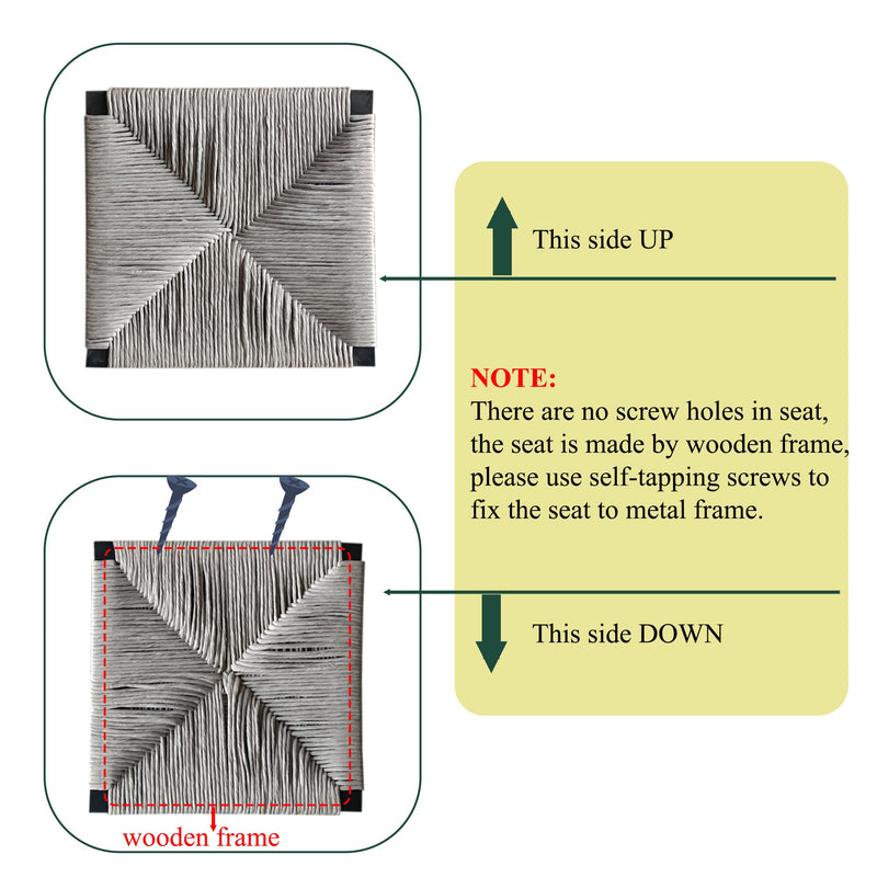 Gray Set of 2 Hand Weave Bar Stools with Back, photo 6 of 10