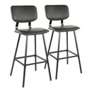 Foundry - Contemporary Barstool Zig Zag Stitching (Set of 2) - Black / Gray by HouseOfZazla