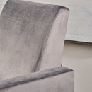 Bolt Upholstered Recliner Chair With Stainless Steel Base - Gray / Chrome by HouseOfZazla