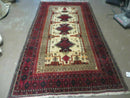 4' X 7' Vintage Handmade Pakistan Turkoman Bokhara Balouch Woven Wool Rug Nice