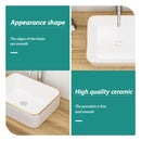 Modern European Style Ceramic Rectangular Vessel Bathroom Sink by HouseOfZazla