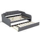 Full Size Upholstered Daybed With Trundle And USB Charging - Gray by HouseOfZazla