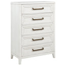 Inverness - 5 Drawer Bedroom Chest - White by HouseOfZazla