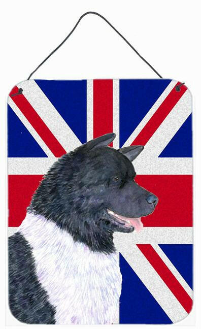 Akita with English Union Jack British Flag Wall or Door Hanging Prints SS4963DS1216