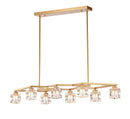 Crystal Chandelier For Dining Room, 8 Light Kitchen Chandelier Light Fixture Modern Metal Industrial Chandeliers For Farmhouse Entryway Living Room (8*G9 Bulbs Included) - Matte Gold by HouseOfZazla