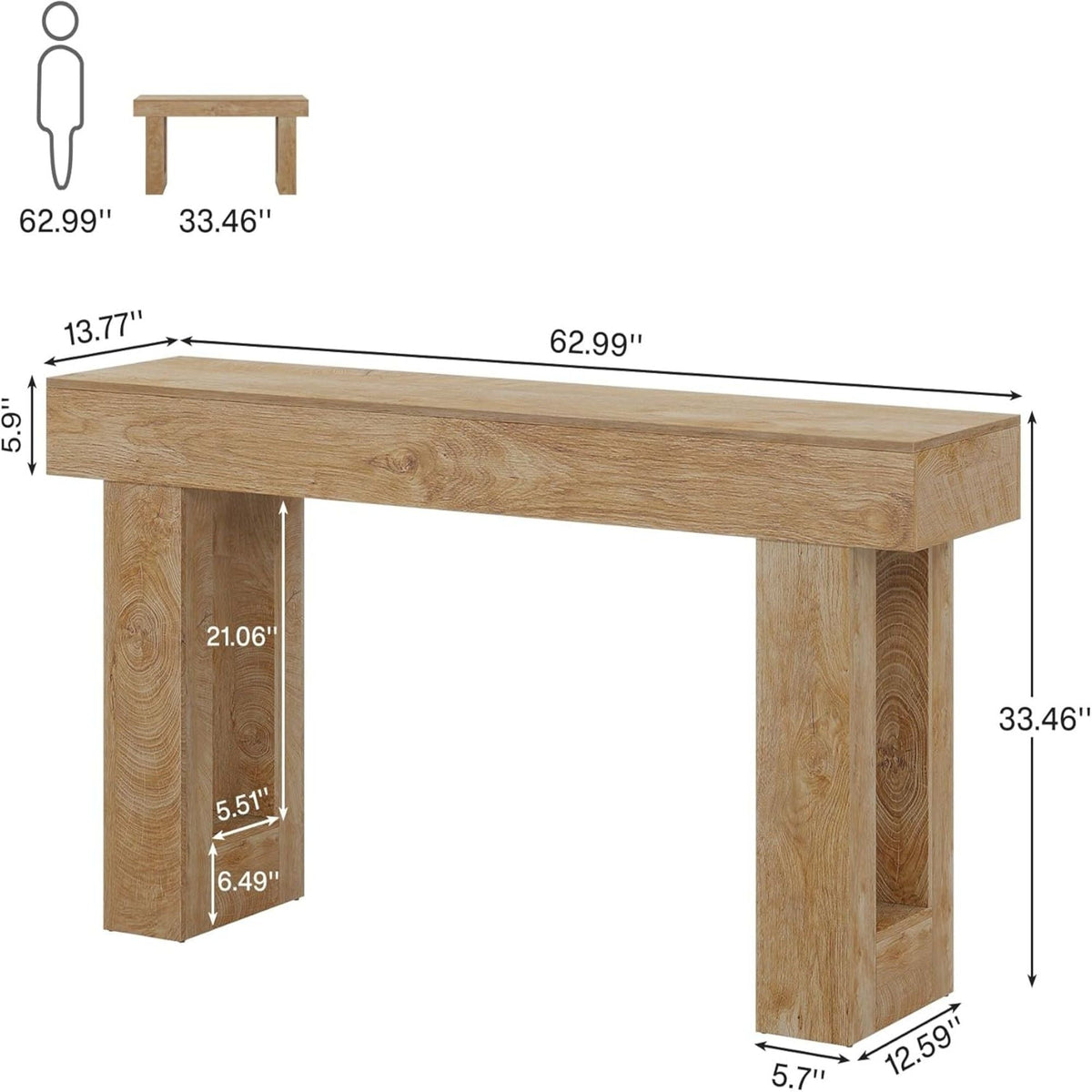 Console Table, Extra Long Narrow Sofa Table for Living Hallway, photo 8 of 12