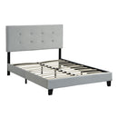 Full Size Upholstered Platform Bed Frame With Pull Point Tufted Headboard, Strong Wood Slat Support, Mattress Foundation, No Box Spring Needed - Gray by Unique Piece Furniture