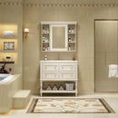 Bathroom Vanity With Medicine Cabinet, Storage Cabinet With 4 Drawers, Adjustable Shelf Mirror by Unique Piece Furniture