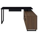 Rodger - L Shape Office Desk With Storage, Workstation For Home Or Office - Walnut by HouseOfZazla