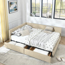 Mid-Century Storage Upholstered Tufted Bed Frame With Backrest And Armrests by HouseOfZazla