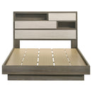 Fenwick Queen Bed Bookcase Headboard Grey Oak