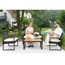 4 Piece Patio Furniture Set With Acacia Wood Table Top And Cushions by Unique Piece Furniture