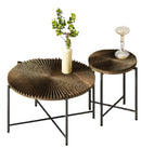 Radial - Pattern Coffee And End Table Set Waterproof Cover, Distressed Cylindrical Design (Set of 2) by Unique Piece Furniture