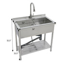 Stainless Steel Freestanding Utility Sink with Pull-Out Faucet by HouseOfZazla