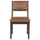 Tegan Faux Leather Upholstered Dining Side Chair Cognac (Set of 2)