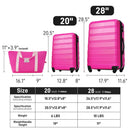 Hardshell Luggage Sets 2 Pieces + Bag Spinner Suitcase With Tsa Lock Lightweight 20" / 28" - Pink by HouseOfZazla
