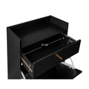 Allen - Rattan 2 Door 1 Drawer Cabinet Shoe Rack For Entrance
