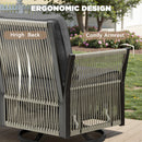 Swivel Outdoor Chairs Set of 2 with Side Table, 3 Pieces Wicker Furniture Set