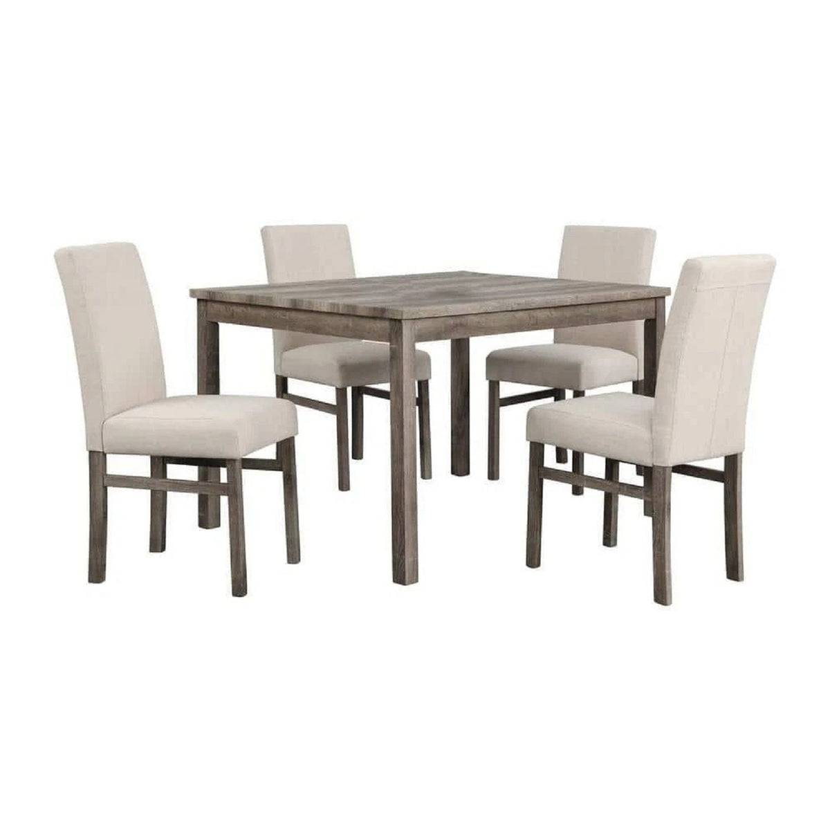 5 Piece Transitional Dining Set With Table And Upholstered Chairs, photo 2 of 17