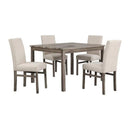 5 Piece Transitional Dining Set With Table And Upholstered Chairs by HouseOfZazla