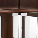 Corner Curio Dispaly Cabinet With Lights, Adjustable Tempered Glass Shelves, Mirrored Back (E26 Light Bulb Not Included) by HouseOfZazla