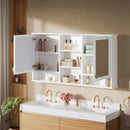 Wall Mount Mirror Cabinet With Adjustable Shelves - White by HouseOfZazla