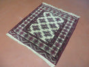3' X 3' Vintage Handmade Turkoman Bokhara Yamud Wool Rug Nice