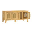 Lars Indoor Rattan Decorated Rubber Wood Dog Crate Cabinet by HouseOfZazla