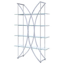 Larson 73-inch 4-shelf Glass Bookshelf Chrome