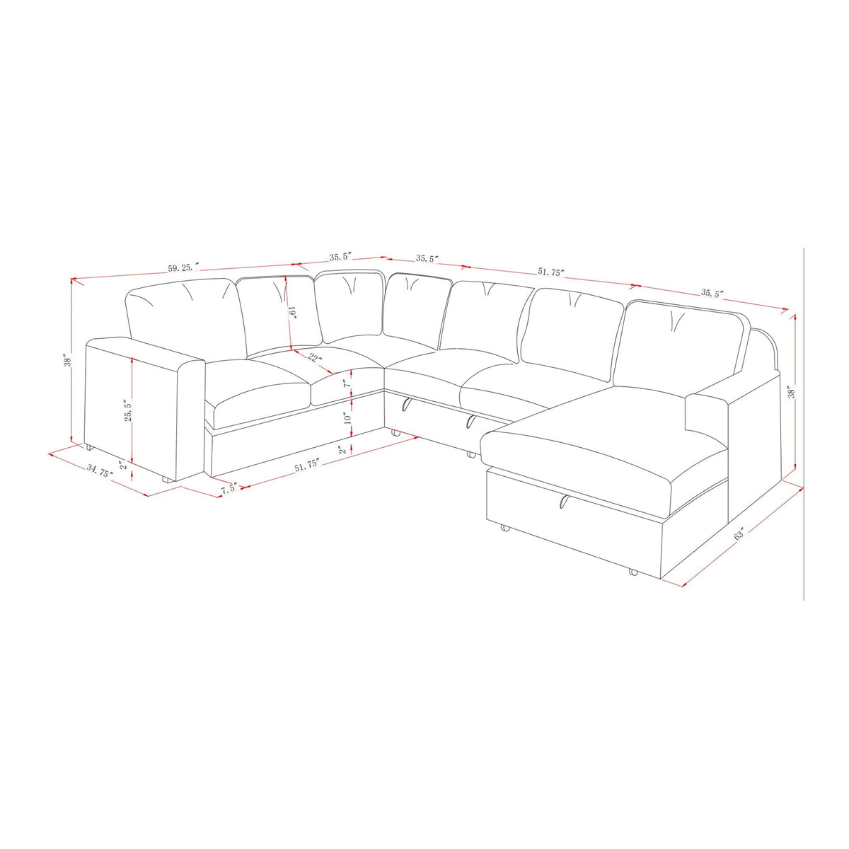 Melody - Contemporary Design Sectional Sofa, photo 9 of 12
