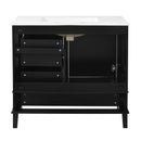 Bathroom Vanity, Modern Bathroom Cabinet With Sink Combo Set, Bathroom Storage Cabinet With A Soft Closing Door And 3 Drawers, Solid Wood Frame by HouseOfZazla