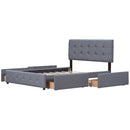 Upholstered Platform Bed With Classic Headboard And Drawers, No Box Spring Needed by HouseOfZazla