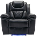 3 Pieces Recliner Sofa Sets Home Theater Seating Manual Recliner Chair With Center Console And LED Light Strip For Living Room by HouseOfZazla