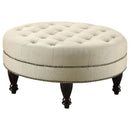 Oatmeal Cocktail Ottoman - Beige by HouseOfZazla