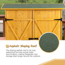 56"L x 19.5"W x 64"H Outdoor Storage Shed with Lockable Door, Wooden Tool Storage Shed w/Detachable Shelves & Pitch Roof, Natural