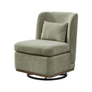 Wide Modern Cushioned Armless Metal Base 360° Swivel Chair With Pillow by HouseOfZazla